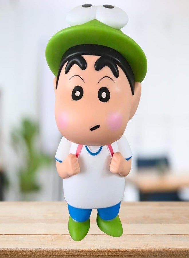 FUNFOB Shinchan Action Figure | Big Size Height-19CM Cartoon Figures Toys for Boys & Girls PVC Multicolour | Frog Hat Shin chan - Image 1